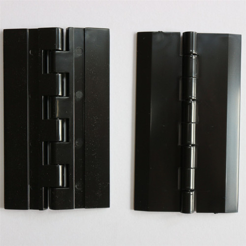 2x BLACK Acrylic Hinges 75mm x 45mm BLACK Hinges, Continuous Acrylic Piano Hinge