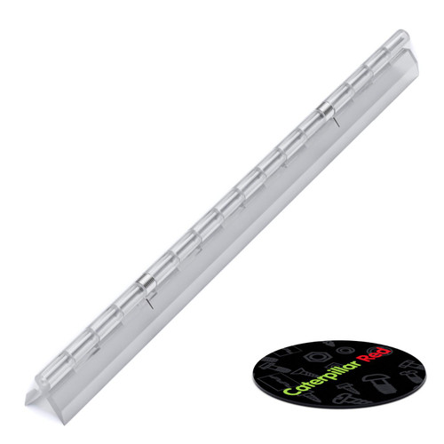 Clear Acrylic Spring Piano Hinge 300 mm x 45 mm, Continuous, with 2 Springs
