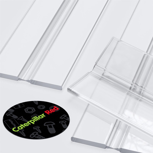 3x Clear 300 mm Acrylic Low Profile Flexible Living Hinges, Continuous