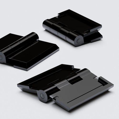 5x Black Acrylic Piano Hinges 32mm x 38mm, Continuous Plastic Hinges
