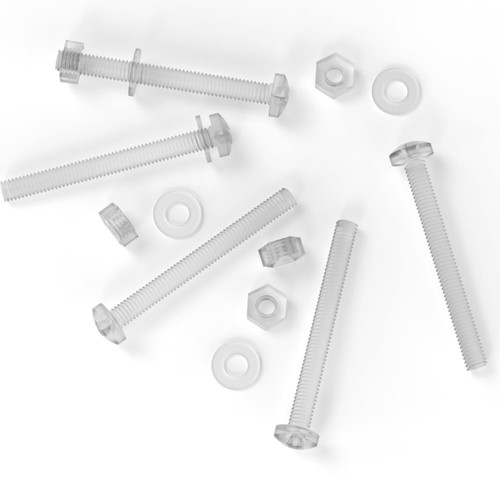 100x Clear Acrylic Pan Head Screws, Nuts & Washers M3-M8x20mm