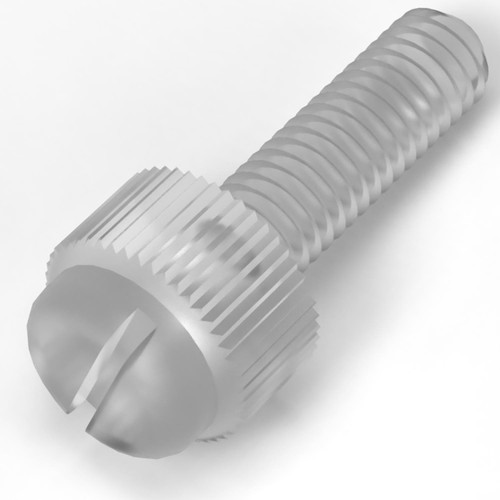 60x Clear Plastic Acrylic Thumbscrews, M5 x 16mm, slotted + knurled