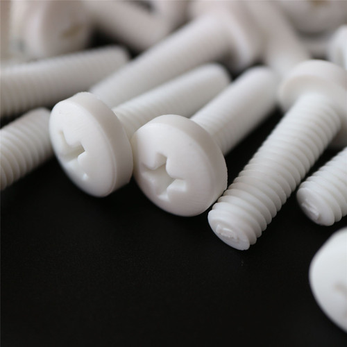 50x White, Pan Cross Head, (PP), M6 x 20mm, Plastic Bolts, Nuts & Washers -Screws
