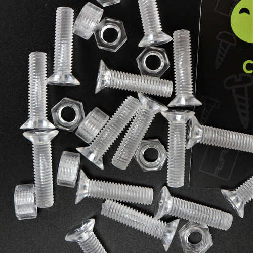 50x Clear Acrylic, Countersunk Cross Head, M5 x 20mm, Plastic, Bolts, Nuts & Washers - Screws
