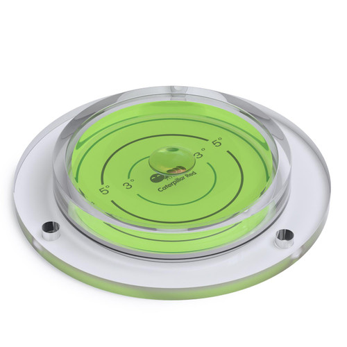 Acrylic Large Flanged, Spirit Bubble Degree Level, 100mm - Green Liquid