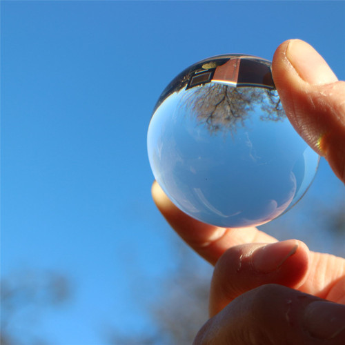2x 50mm Clear Acrylic Spheres, Solid Polished Balls + Storage Pouch