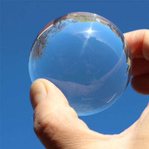 2x 60mm Polished Clear Acrylic Sphere Balls + Storage Pouch