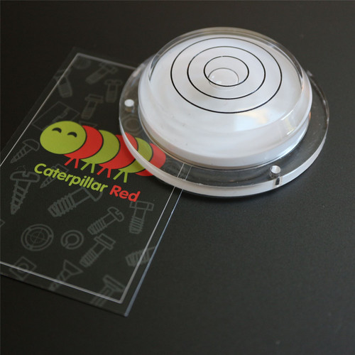 Acrylic Flanged 63 mm Diameter Bullseye Spirit Bubble Level, Round, Clear