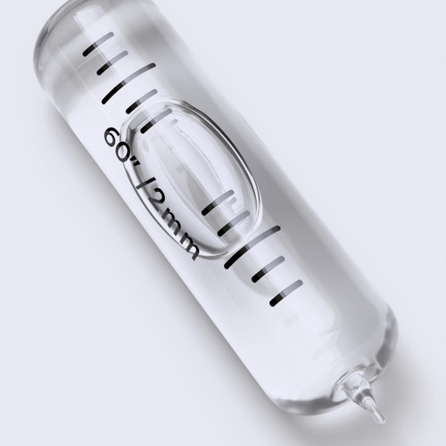 Replacement Level Glass Vial, with nib, 35mm x 10mm - Clear