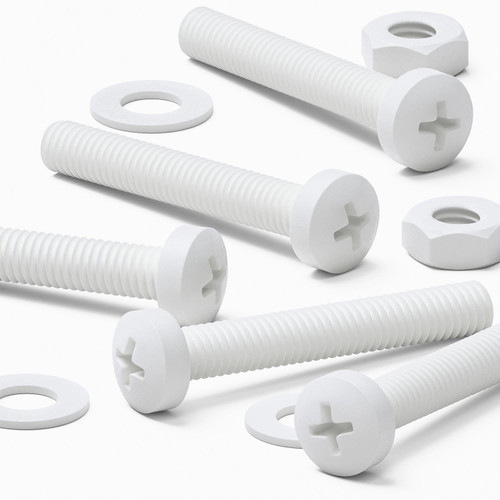 20x White PP Pan Head Plastic Screws & Bolts M3 x 20 mm, Nuts & Washers