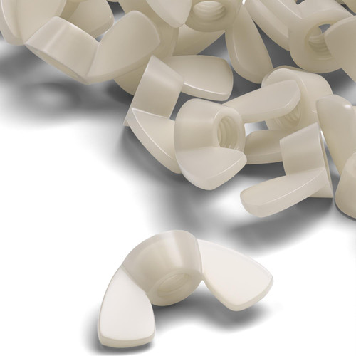 20x Natural Nylon Plastic Butterfly Wing Nuts M5, Thumb Nuts