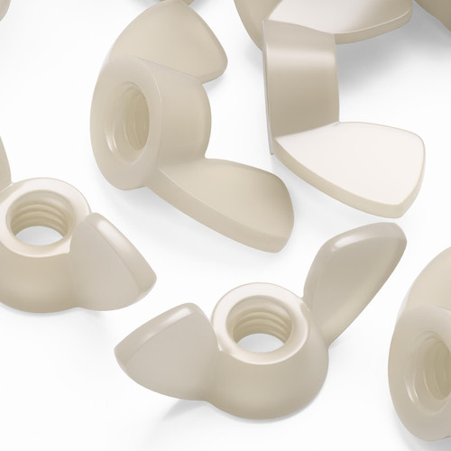 20x Natural Nylon Plastic Butterfly Wing Nuts M4, Thumb Nuts