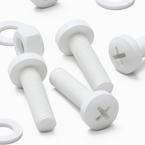 20x White PP Pan Head Plastic Screws & Bolts M5 x 20 mm, Nuts & Washers