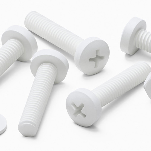 20x White PP Pan Head Plastic Screws & Bolts M4 x 20 mm, Nuts & Washers