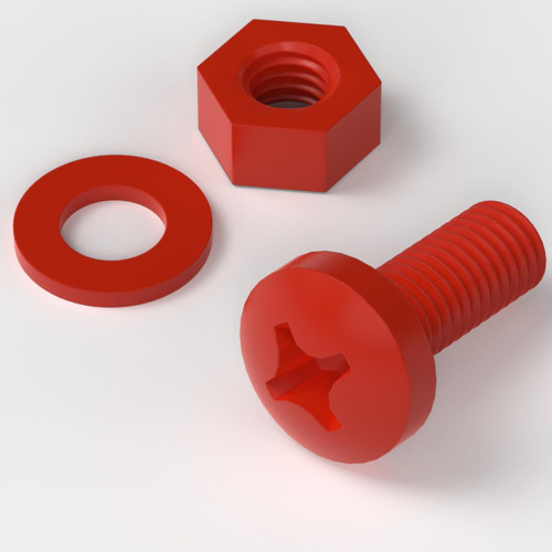 20x Red Pan Head, (PP), M8 x 20mm, Plastic Bolts, Nuts & Washers - Screws 20x Red Pan Head, (PP), M8 x 20mm, Plastic Bolts, Nuts & Washers - Screws