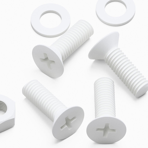20x White PP Countersunk Plastic Screws & Bolts M8 x 20 mm, Nuts & Washers