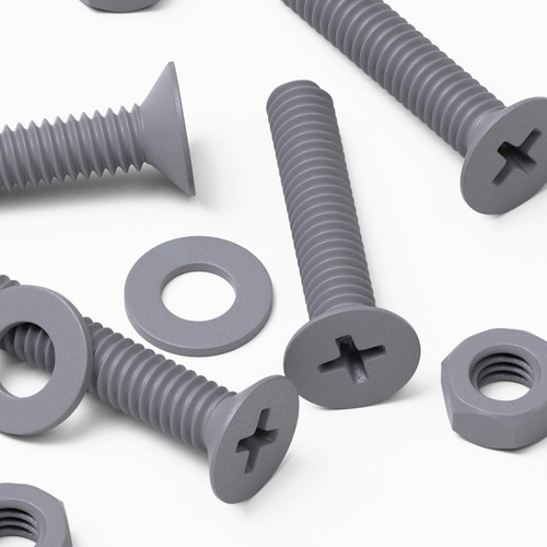 20x Grey PP Countersunk Plastic Screws & Bolts M4 x 20mm, Nuts & Washers