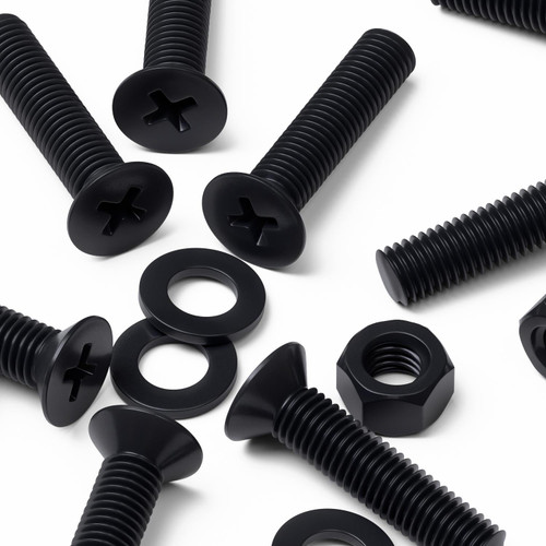 20x Black PP Countersunk Plastic Screws & Bolts M5 x 20 mm, Nuts & Washers