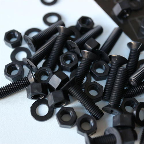 20x Black, Countersunk Cross Head, (PP), M5 x 20mm, Plastic Bolts, Nuts & Washers - Screws