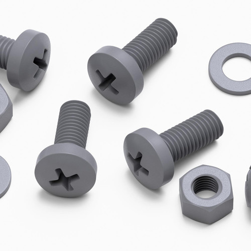 20x Grey PP Pan Head Cross Plastic Screws & Bolts M8 x 20 mm, Nuts & Washers