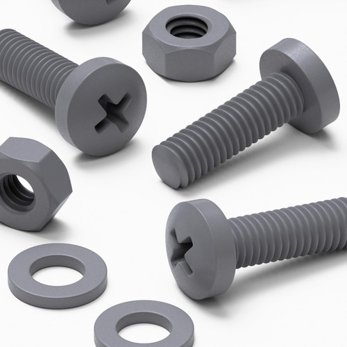 20x Grey PP Pan Head Cross Plastic Screws & Bolts M6 x 20mm, Nuts & Washers