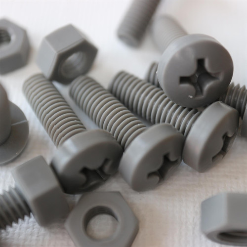 20x Grey, Pan Cross Head, (PP), M6 x 20mm, Plastic Bolts, Nuts & Washers -Screws