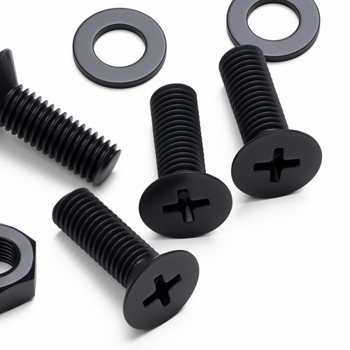 20x Black PP Countersunk Plastic Screws & Bolts M8 x 20mm, Nuts & Washers