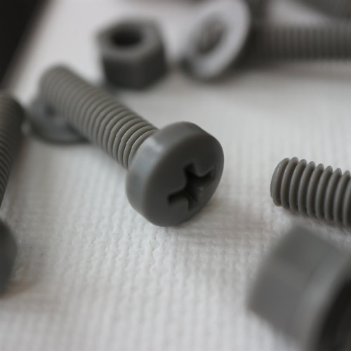 20x Grey, Pan Cross Head, (PP), M5 x 20mm, Plastic Bolts, Nuts & Washers -Screws