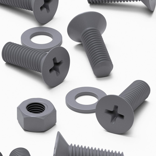 20x Grey PP Countersunk Plastic Screws & Bolts M8 x 20mm, Nuts & Washers