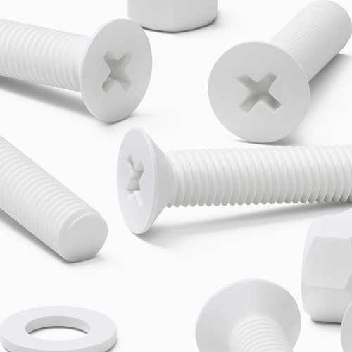 20x White PP Countersunk Plastic Screws & Bolts M5 x 20 mm, Nuts & Washers