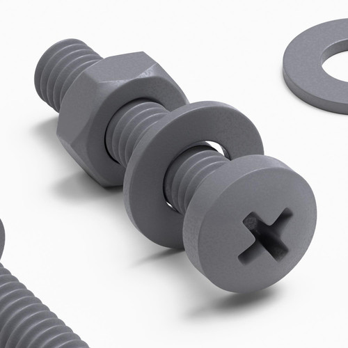 20x Grey PP Pan Head Cross Plastic Screws & Bolts M4 x 20 mm, Nuts & Washers