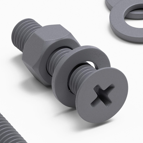 20x Grey PP Countersunk Plastic Screws & Bolts M5 x 20 mm, Nuts & Washers
