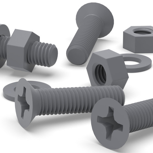 20x Grey, Countersunk Cross Head, (PP), M5 x 20mm, Plastic Bolts, Nuts & Washers - Screws 20x Grey, Countersunk Cross Head, (PP), M5 x 20mm, Plastic Bolts, Nuts & Washers - Screws