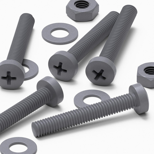 20x Grey PP Pan Head Cross Plastic Screws & Bolts M3 x 20 mm, Nuts & Washers