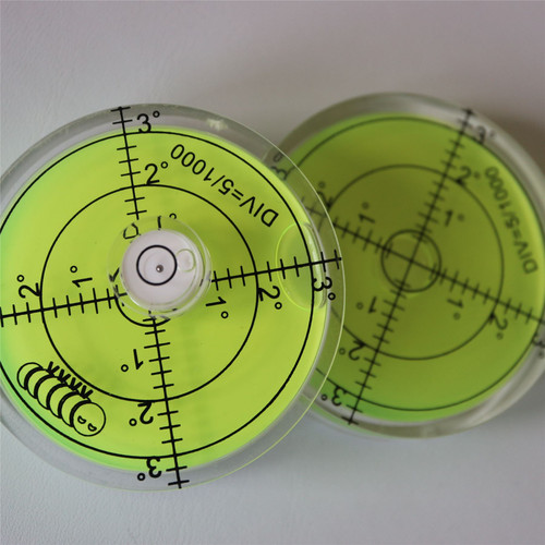 2x Acrylic 60mm + 15mm Diameter Bullseye Spirit Bubble Level, Round, Green
