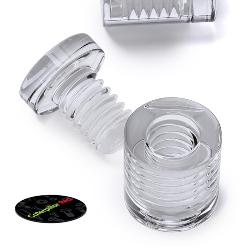 4x Clear Standoffs, Polished Glass Like, Acrylic, Size 13mm x 13mm