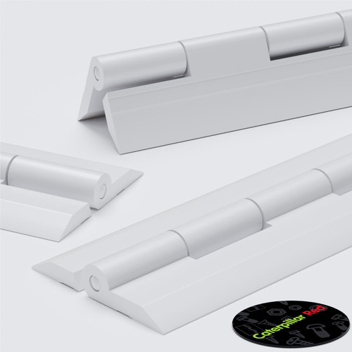 3x White Acrylic Piano Hinges, 150mm