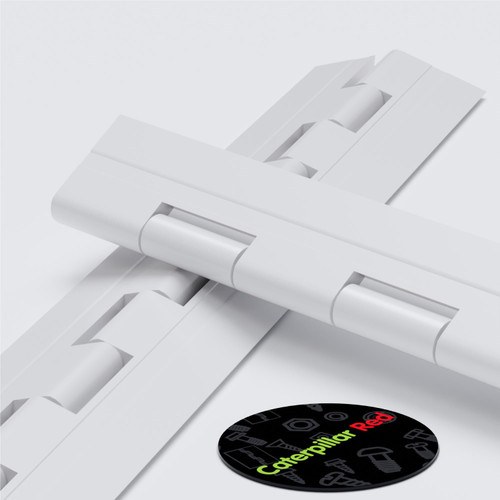 3x White Acrylic Piano Hinges 300mm, Continuous Plastic Hinges
