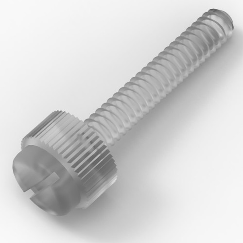 60x Clear Plastic Acrylic Thumbscrews, M3 x 20mm, slotted + knurled