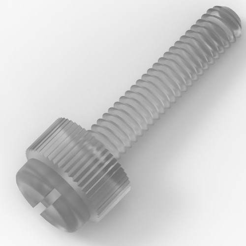 60x Clear Plastic Acrylic Thumbscrews, M4 x 20mm, slotted + knurled