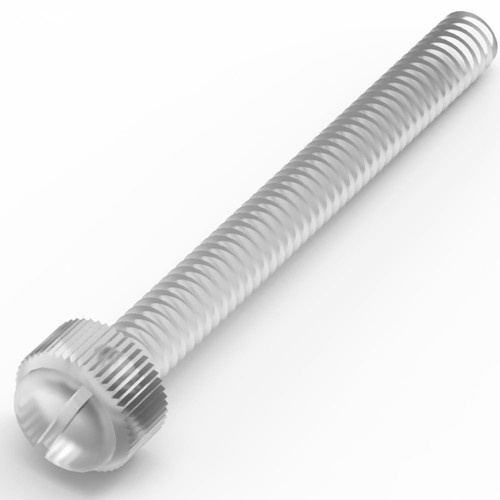 60x Clear Plastic Acrylic Thumbscrews, M6 x 60mm, slotted + knurled