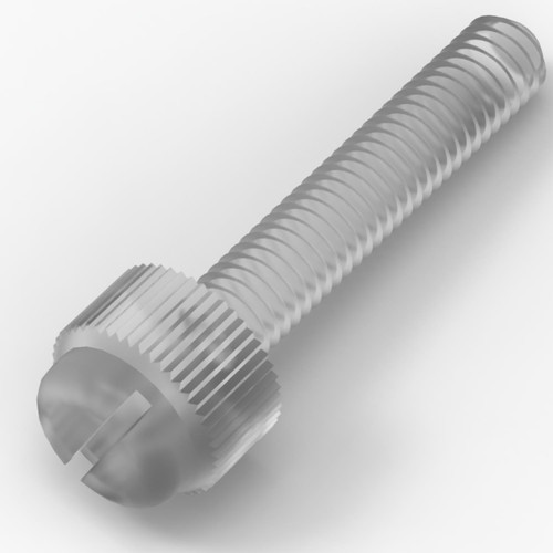 60x Clear Plastic Acrylic Thumbscrews, M5 x 25mm, slotted + knurled