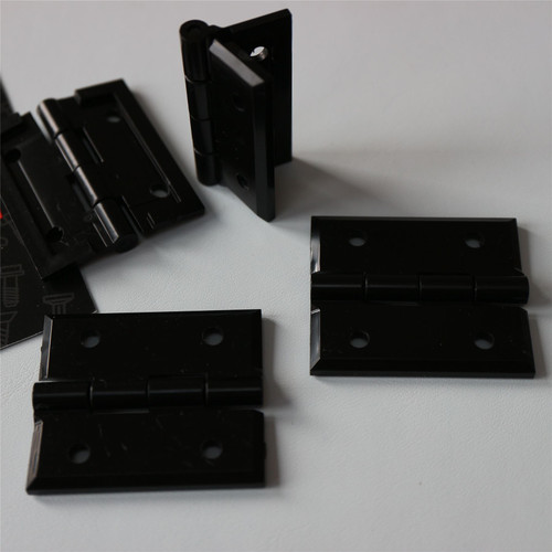 4 x Angled L Hinge Brackets, Black Acrylic + 20x Bolts