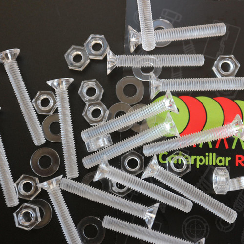 50x Clear Acrylic, Countersunk Cross Head, M4 x 30mm, Plastic, Bolts, Nuts & Washers - Screws
