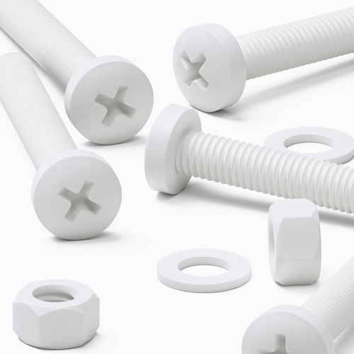 20x White PP Pan Head Plastic Screws & Bolts M5 x 40 mm, Nuts & Washers