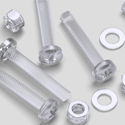 60x Clear Acrylic, Pan Cross Head, M5 x 30 mm, Plastic Bolts, Nuts & Washers - Screws