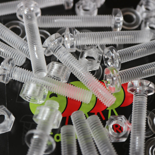 60x Clear Acrylic, Pan Head, M5 x 30mm, Plastic Bolts, Nuts & Washers - Screws
