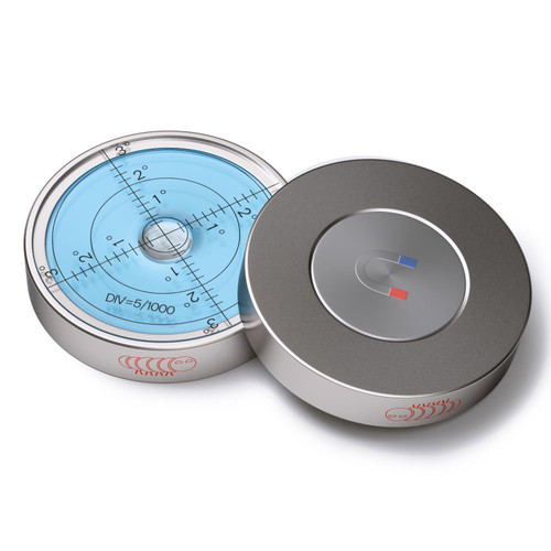Magnetic Metal 60mm Diameter Bullseye Spirit Bubble Level, Round, Blue