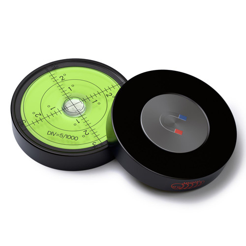 Magnetic Metal Large Spirit Bubble Level 60mm Diameter, Green/Black