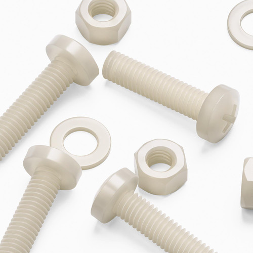 50x Natural Nylon Pan Head Machine Screws & Bolts M5 x 20 mm, Nuts & Washers